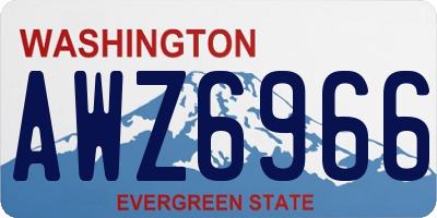 WA license plate AWZ6966