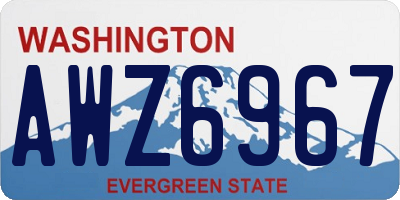 WA license plate AWZ6967