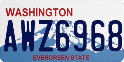 WA license plate AWZ6968