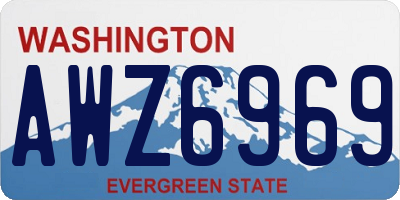 WA license plate AWZ6969
