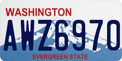 WA license plate AWZ6970