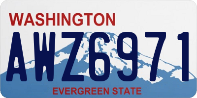 WA license plate AWZ6971