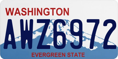 WA license plate AWZ6972