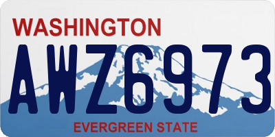WA license plate AWZ6973