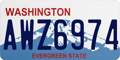 WA license plate AWZ6974