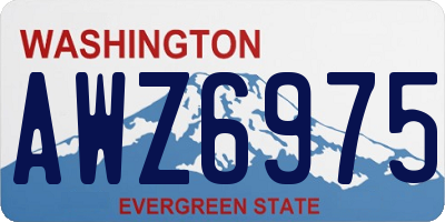 WA license plate AWZ6975