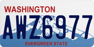 WA license plate AWZ6977
