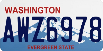 WA license plate AWZ6978
