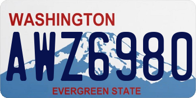 WA license plate AWZ6980