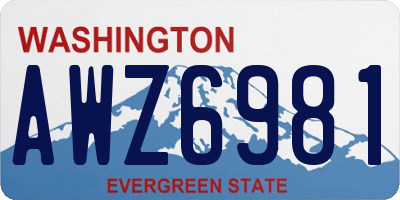 WA license plate AWZ6981