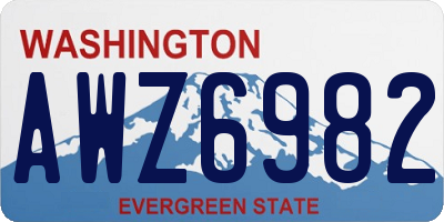 WA license plate AWZ6982