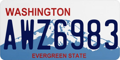 WA license plate AWZ6983