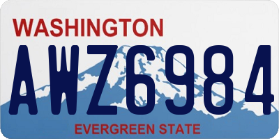 WA license plate AWZ6984