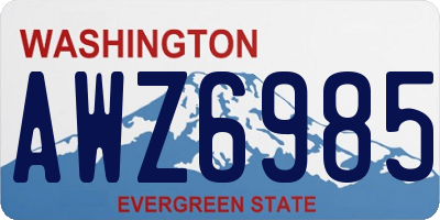 WA license plate AWZ6985