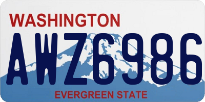 WA license plate AWZ6986