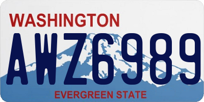 WA license plate AWZ6989