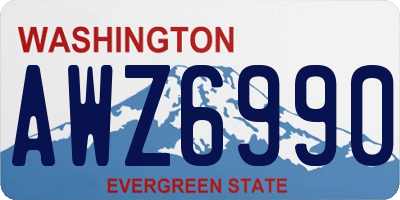 WA license plate AWZ6990