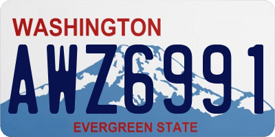 WA license plate AWZ6991