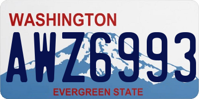 WA license plate AWZ6993
