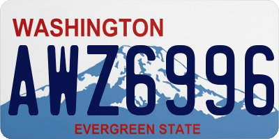 WA license plate AWZ6996