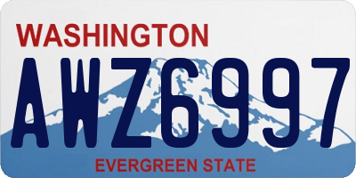 WA license plate AWZ6997