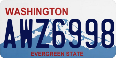WA license plate AWZ6998