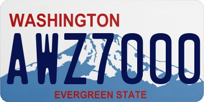 WA license plate AWZ7000