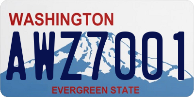 WA license plate AWZ7001