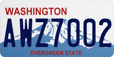 WA license plate AWZ7002
