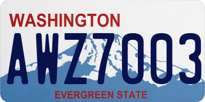 WA license plate AWZ7003