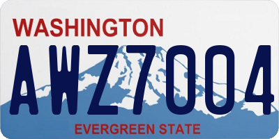 WA license plate AWZ7004
