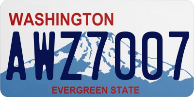 WA license plate AWZ7007
