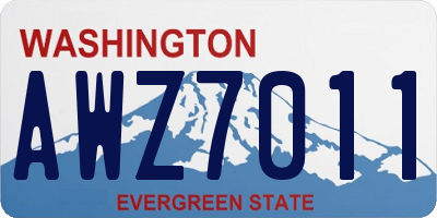 WA license plate AWZ7011