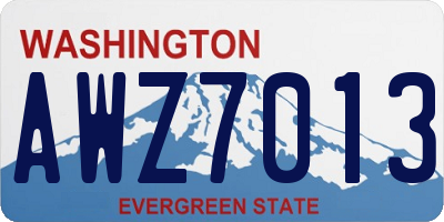 WA license plate AWZ7013