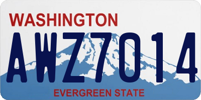 WA license plate AWZ7014