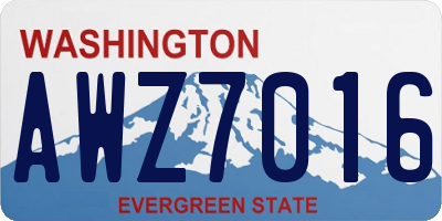 WA license plate AWZ7016