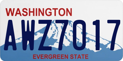 WA license plate AWZ7017
