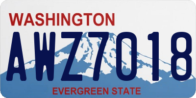 WA license plate AWZ7018