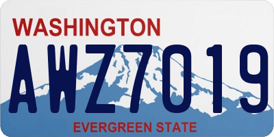 WA license plate AWZ7019