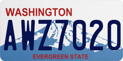 WA license plate AWZ7020