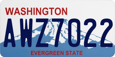 WA license plate AWZ7022