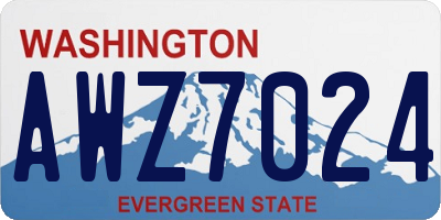 WA license plate AWZ7024