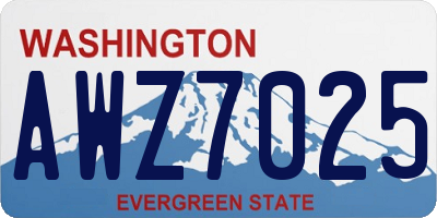 WA license plate AWZ7025