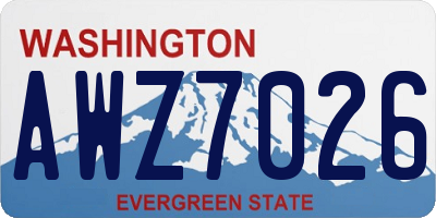 WA license plate AWZ7026