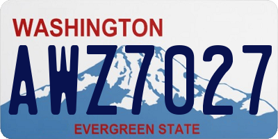 WA license plate AWZ7027