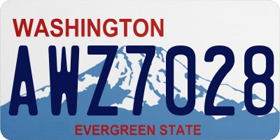 WA license plate AWZ7028