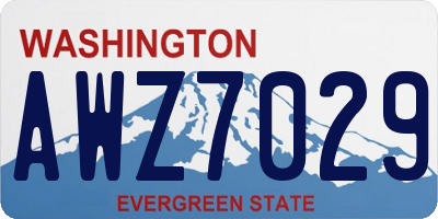 WA license plate AWZ7029
