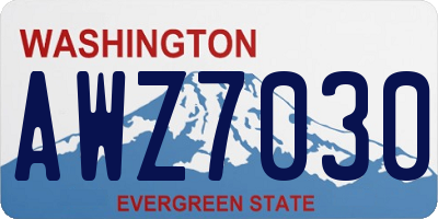 WA license plate AWZ7030