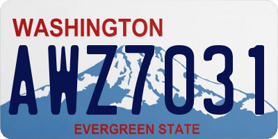 WA license plate AWZ7031