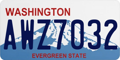 WA license plate AWZ7032